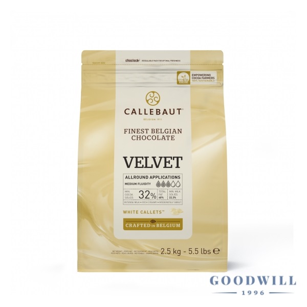 CALLEBAUT FEHÉRCSOKOLÁDÉ 32% VELVET 2,5 KG