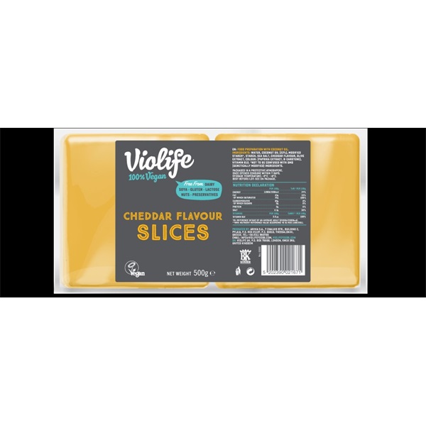 CHEDDAR ÍZŰ KÉSZÍTMÉNY SZELETELT VIOLIFE VEGÁN 500 G