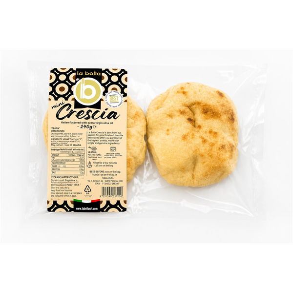ELŐSÜTÖTT CRESCIA MINI OLASZ LAPOSKENYÉR 120 G 20 DB/#
