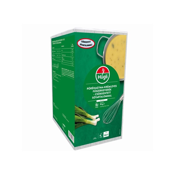 HÜGLI PÓRÉHAGYMA-KRÉMLEVES CSÖKKENTETT SÓTARTALMÚ 2 KG