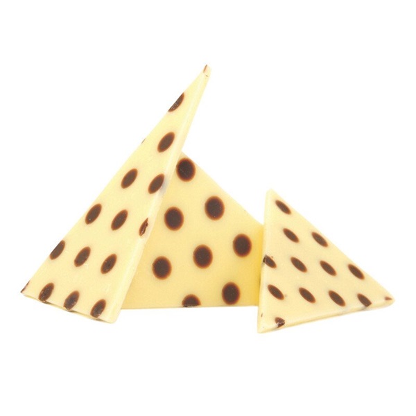 LEMAN FEHÉRCSOKOLÁDÉ HÁROMSZÖG ÉT PÖTTYÖKKEL 1090690 3,5*3,5 CM 490 DB