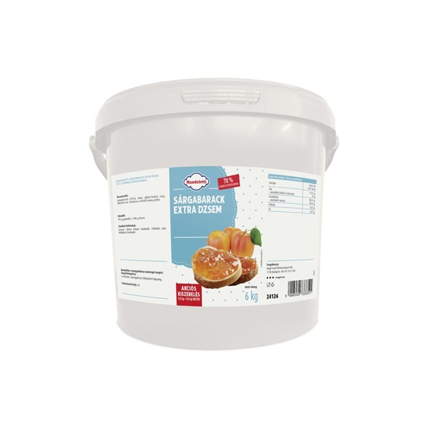 MANDOLETTI SÁRGABARACK DZSEM 70% CSÖKK. CUKORTART 5,5 KG+0,5 KG