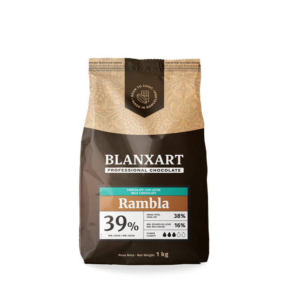 N-E TEJCSOKOLÁDÉ BLANXART 39% RAMBLA 1 KG