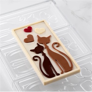 PAVONI TÁBLÁS CSOKI KÉSZÍTŐ FORMA MINOU/MACSKÁK 3 DB 15,4*7,7*0,9 CM