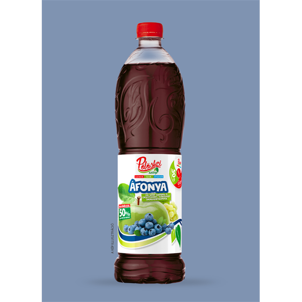 PÖLÖSKEI SZÖRP ÁFONYA ÍZŰ 50% VISSZAVÁLTHATÓ 1 L