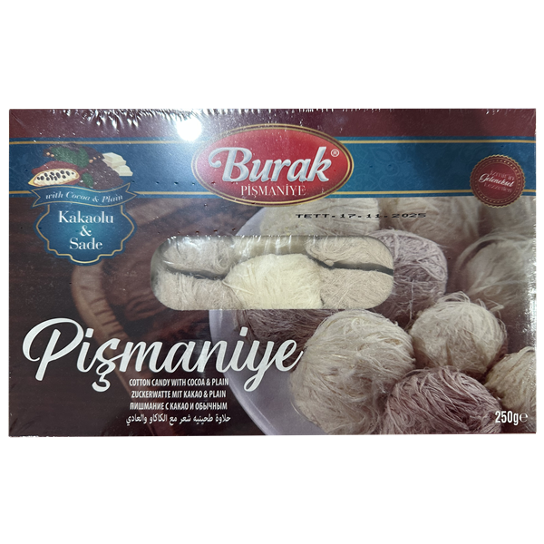 TÖRÖK VATTACUKOR PISMANIYE CSOKIS-VANÍLIÁS BURAK 250 G